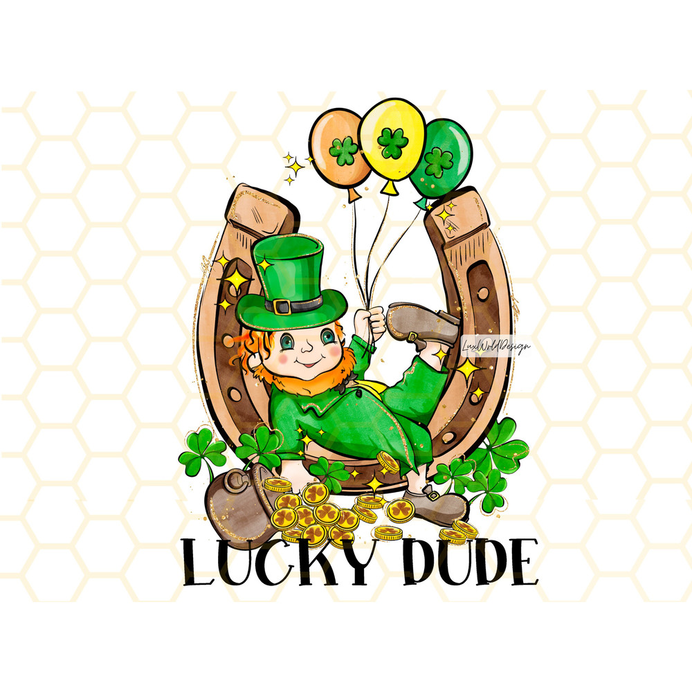 Lucky Dude PNG  St Patrick's Day png  St Patricks png  Elf png  Sublimation Design  Digital Design Download  Lucky Shamrock png - 1.jpg