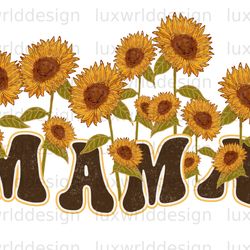 mama retro sunflower png mama png mothers day pn