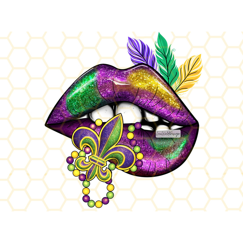 Mardi Gras Lips PNG Mardi Gras png Mardi Gras Design Png Fleur de Lis Png Sublimation Design Digital Design Download - 1.jpg