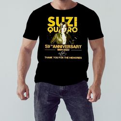 suzi quatro 59th anniversary 1964-2023 signature thank you for the memories shirt, unisex clothing, shirt for men women
