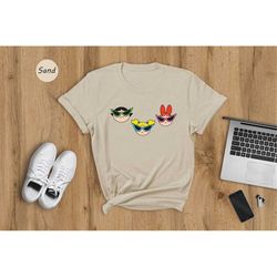 powerpuff girls with glasses shirt, 90s cute cartoon tee, powerpuff birthday gift, summer powerpuff girls fan t-shirt
