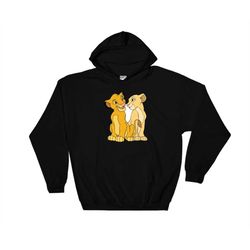 the lion king and lady simba hoodie sweatshirt hoody long sleeve s-m-l-xl-xxl-3xl-4xl-5xl adult oversized men women unis