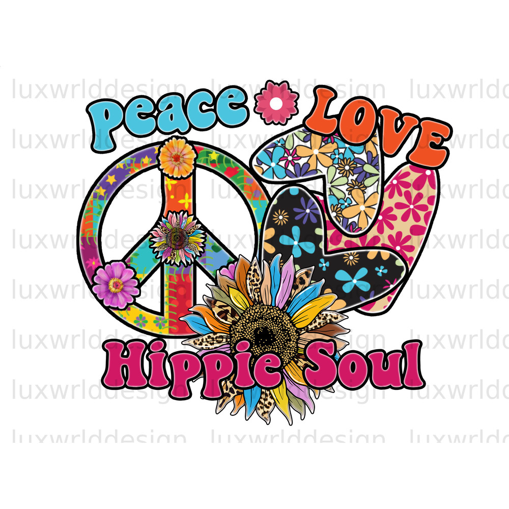 Peace Love Hippie Soul PNG  Hippie png  Hippie Soul png  Sublimation Design  Digital Design Download  Peace Sign png  Little Hippie - 1.jpg