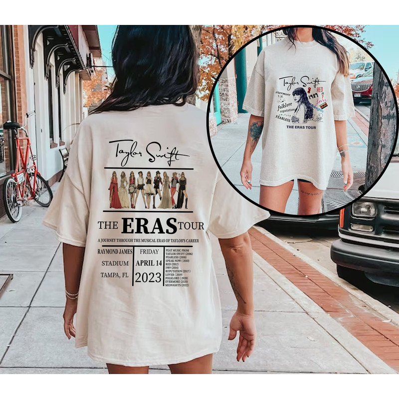 The Eras Tour 2023 Shirt, Swiftie Merch, Midnights Album Shirt, Taylor The Eras Shirt, Custom Tour Date Shirt - 2.jpg