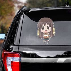 fruits basket sticker, fruits basket decal, anime sticker for car, anime car decal, tohru honda decal, anime sticker