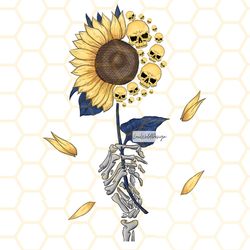 skull sunflower png  skeleton png  sunflower png