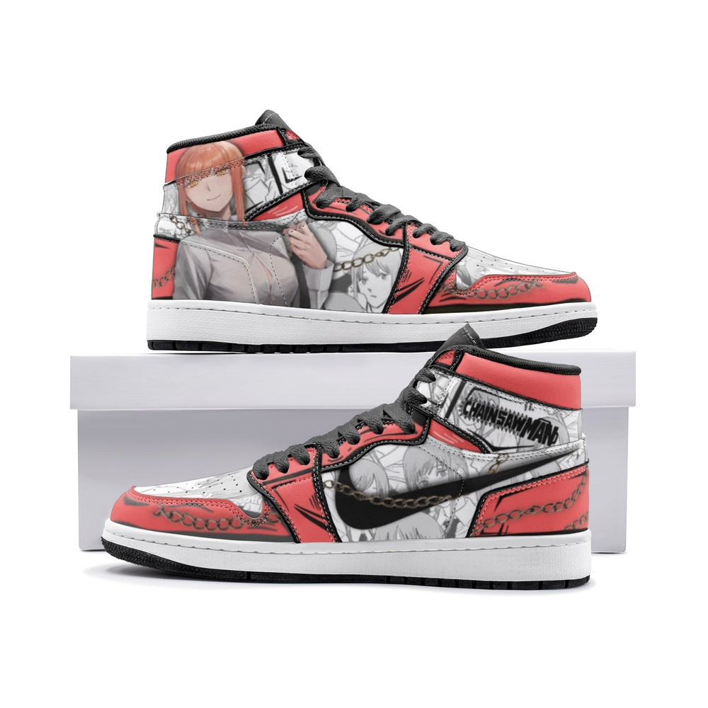Makima Chainsaw Man JD1 Shoes, Makima Chainsaw Man Jordan 1 Shoes, Makima Sneakers, Chainsaw Man Shoes