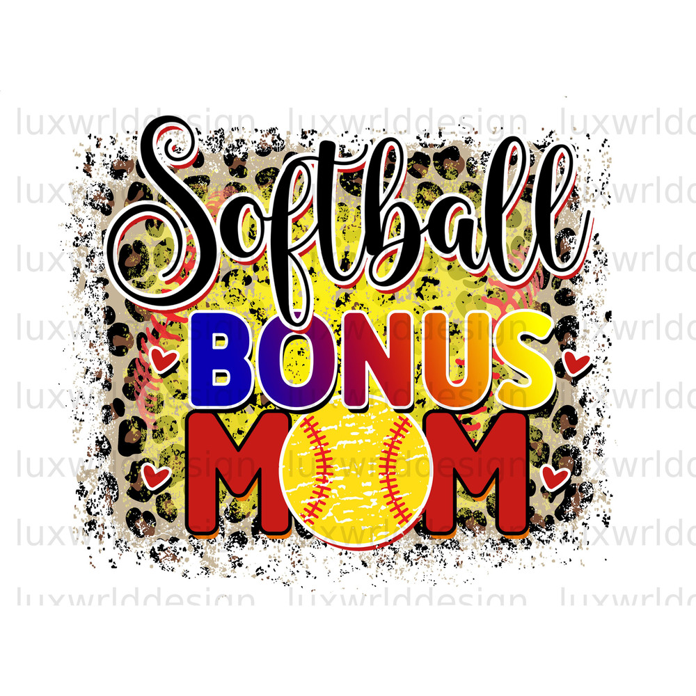 Softball Bonus Mom PNG Softball Clipart Softball png Sublimation Design Digital Design Softball Shirt Design Sublimate Designs - 1.jpg