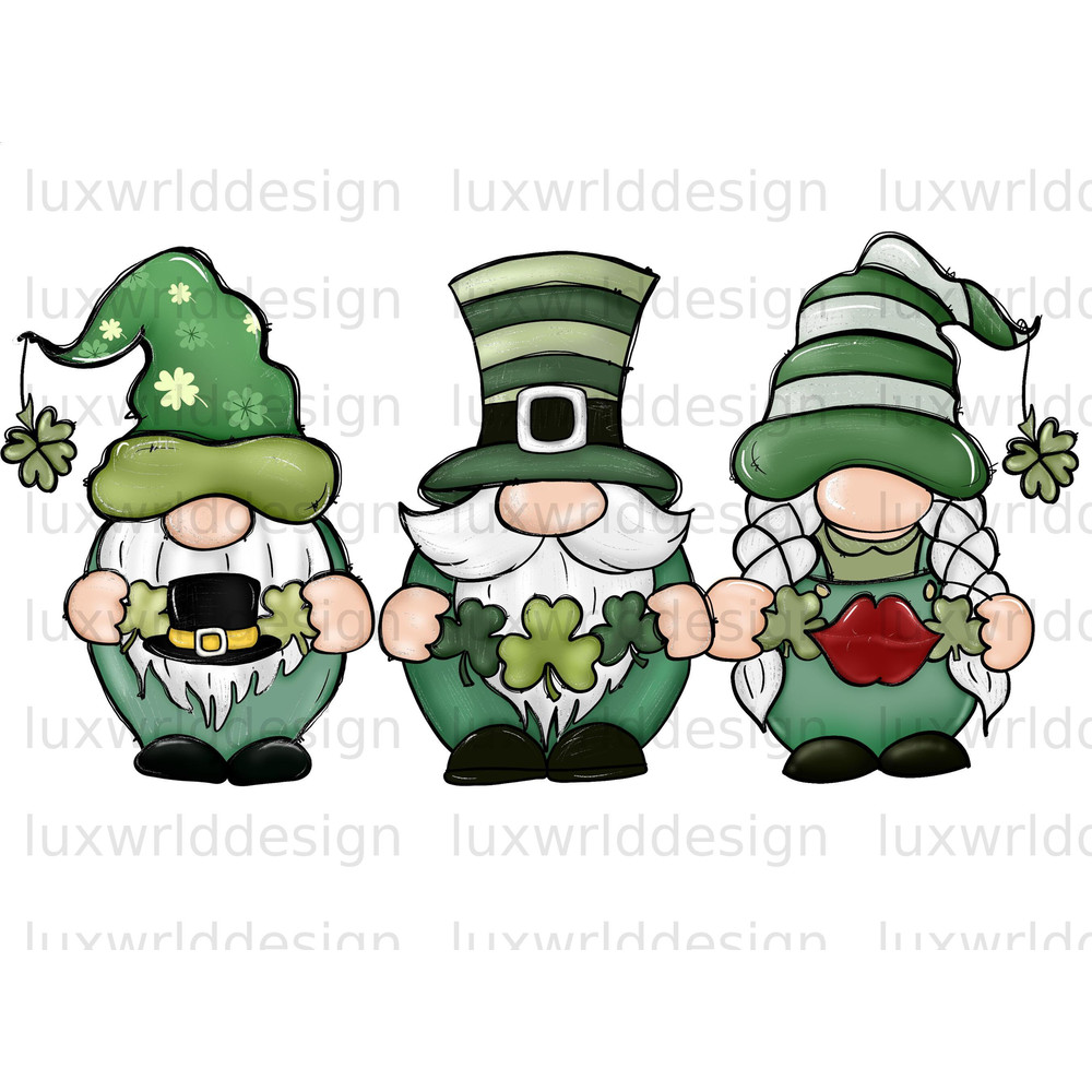 St Patrick's Gnomes PNG  St Patrick's Day png  St Patricks png  Sublimation Design  Lucky Shamrock png  Digital Download  Lucky Png - 1.jpg