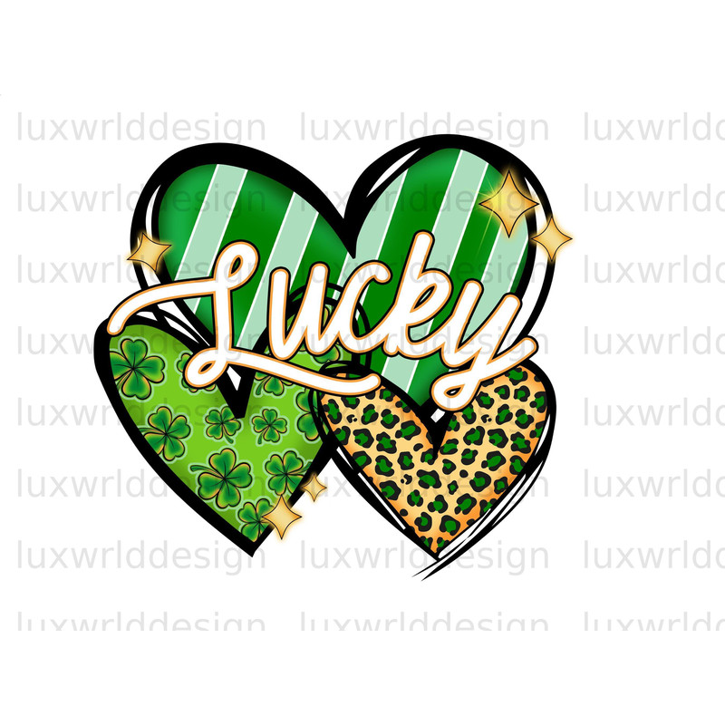 St Patrick's Leopard Lucky Hearts PNG St Patrick's Day png St Patricks png Sublimation Design Digital Download Lucky Png - 1.jpg