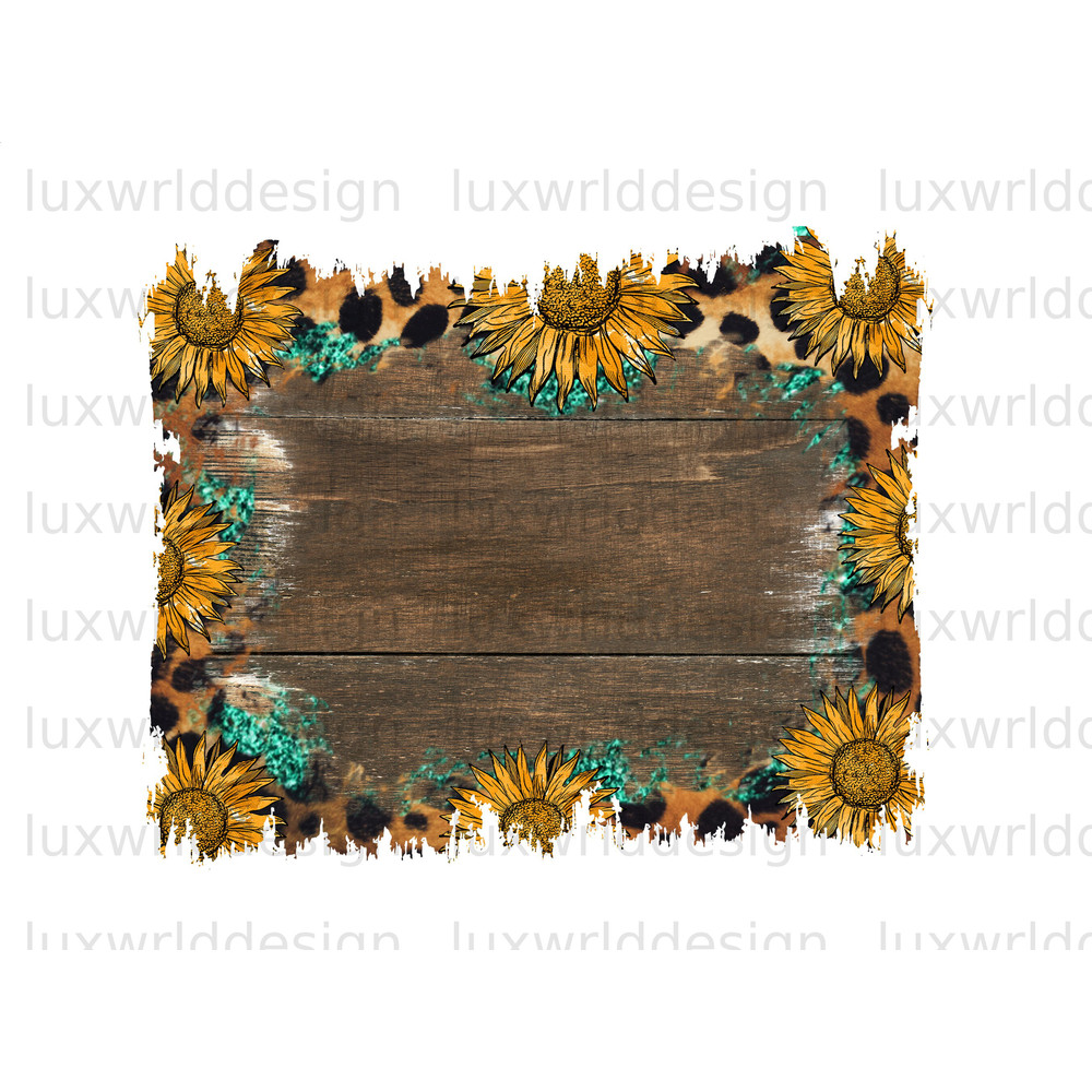 Sunflower Leopard Wood Background PNG Western Background png Sublimation Design Digital Design Download Western png - 1.jpg