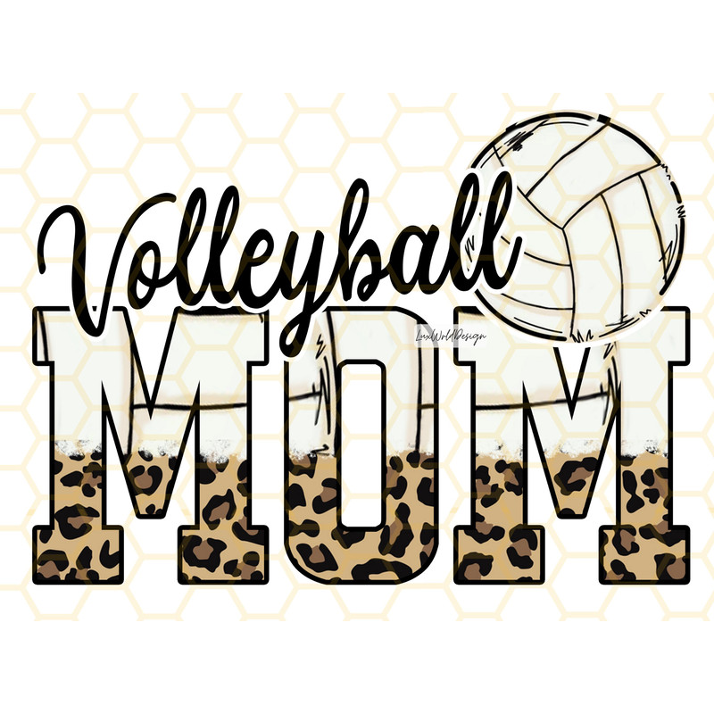Volleyball Mom PNG Volleyball Clipart Volleyball Mama png Volleyball Shirt Design Leopard Print Sublimation Design Digital Design - 1.jpg