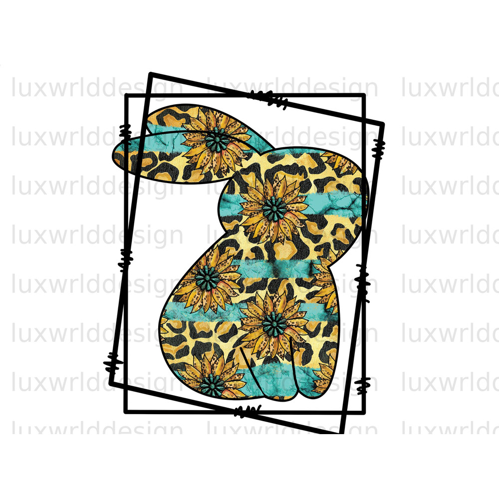 Western Bunny Leopard PNG Easter png Happy Easter Day png Sublimation Design Digital Design Download Western Easter png - 1.jpg