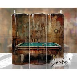 pool table tumbler wrap seamless farm tumbler template for men sublimation designs downloads - skinny 20oz design