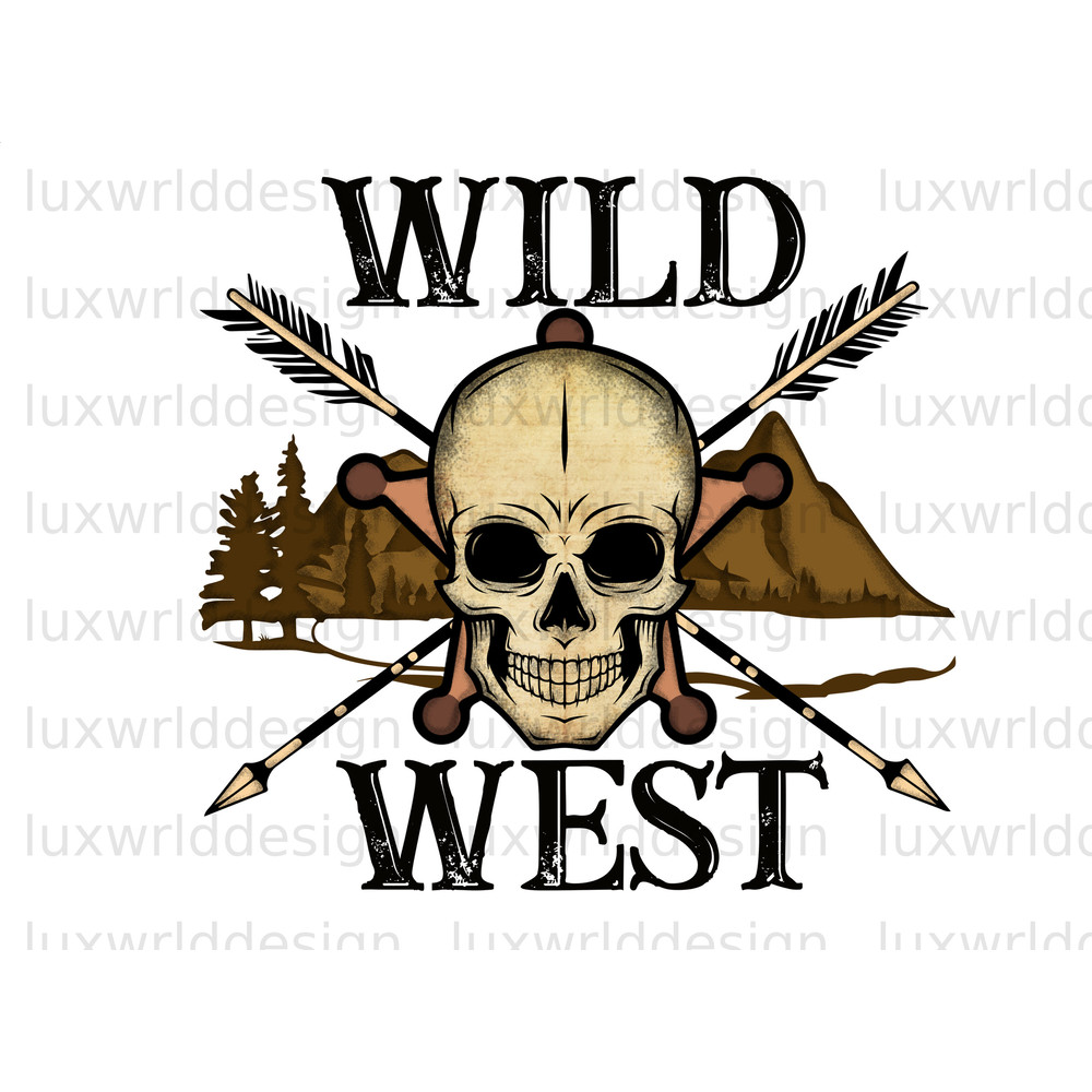 Wild West Skull PNG  Western png  Western Design  Sublimation Design  Digital Design Download  Western Shirt png - 1.jpg