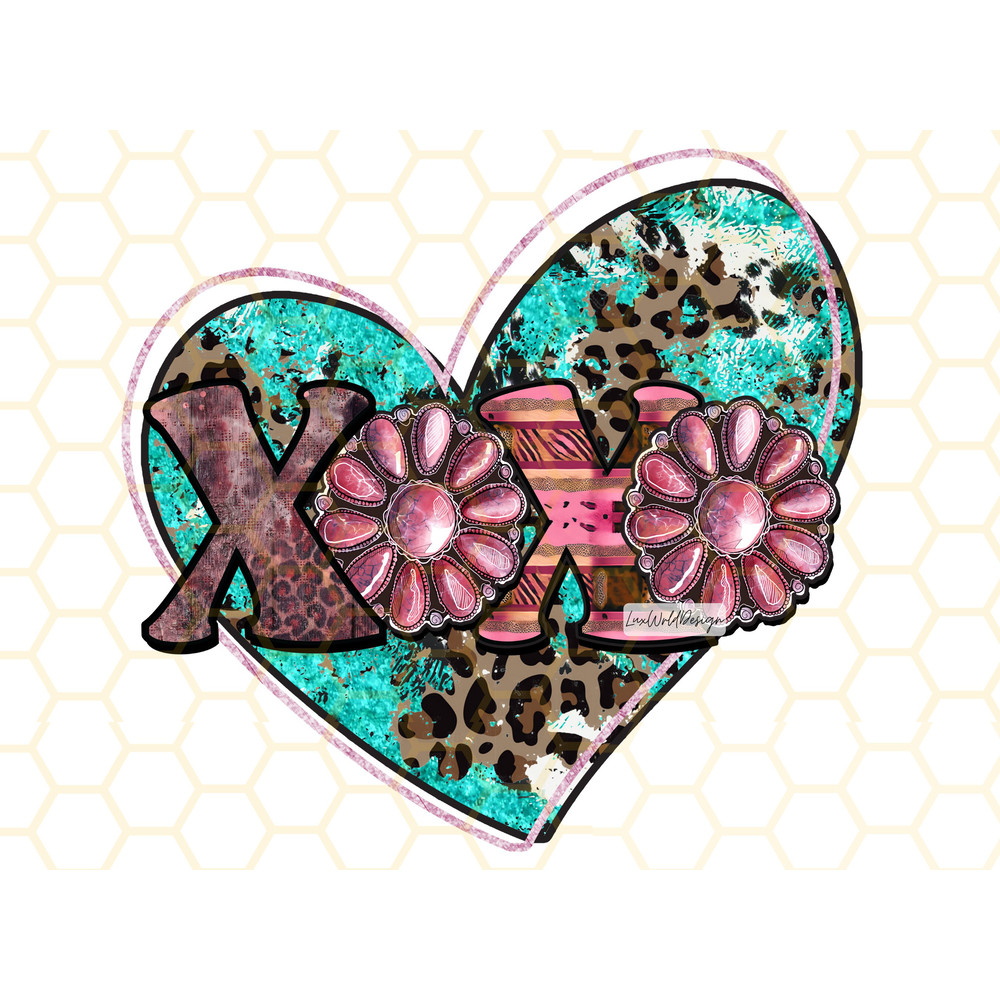 Xoxo Heart PNG Western Valentine Png Western png Sublimation Design Digital Design Download Valentine's Day png - 1.jpg