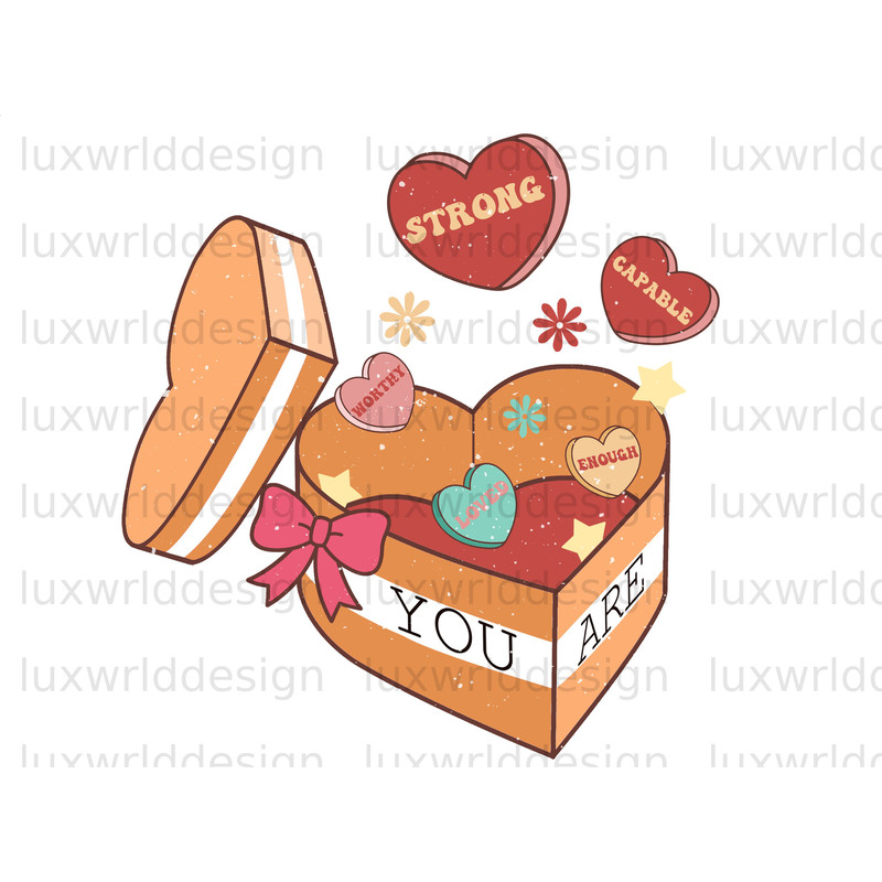 You Are Enough, Loved, Strong PNG Self Love png Positive Quotes Sublimation Design Digital Design Love Yourself png Retro png - 1.jpg