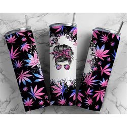 pink dopest mom funny weed 420 marijuana mom bun hair funny seamless sublimation designs downloads - skinny tumbler 20oz