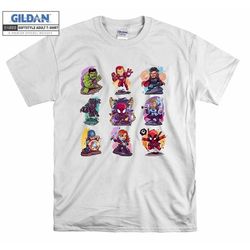 chibi avenger american superhero unisex t-shirt sweatshirt hoodies tank top for men women kids toddler, funny comic fan