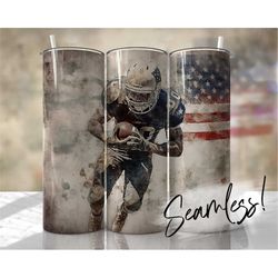 football tumbler wrap seamless sports tumbler template for men sublimation designs downloads - skinny 20oz design