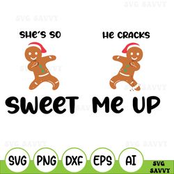 christmas gingerbread svg, christmas couple svg, christmas love svg, holiday matching svg, matching christmas party svg