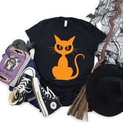 halloween black cat shirt,halloween party,halloween 2022 shirt,skeleton t, halloween outfits,halloween funny shirt,famil