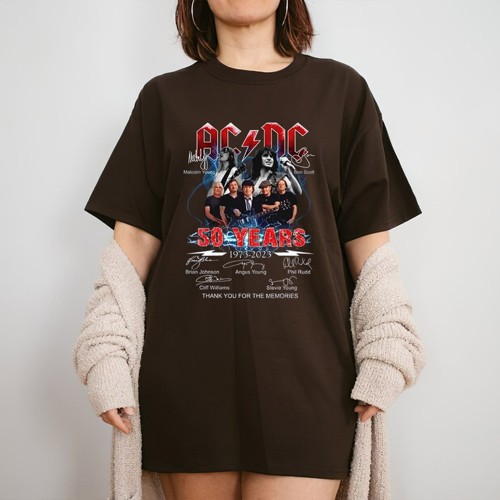 ACDC Band Signature 50 Years Shirt, Rock Band Music Shirt, ACDC Anniversary 1973-2023 T-Shirt For Fan Lovers, Retro Rock Band Merch T-Shirt - 3.jpg