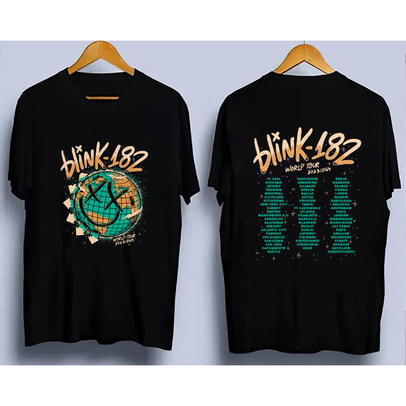 Blink 182 Shirt, 182 The World Tour 2023 2024 Shirt, Blink 182 Tour Merch, Blink 182 Rock and Roll Concert Tshirt, Blink 182 Rock Shirt - 1.jpg