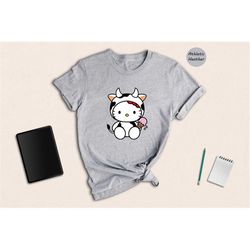 cute kitty cow ice cream shirt, kawaii kitty tee, kitty cow gift, summer cat shirt, ice cream t-shirt, disney shirt