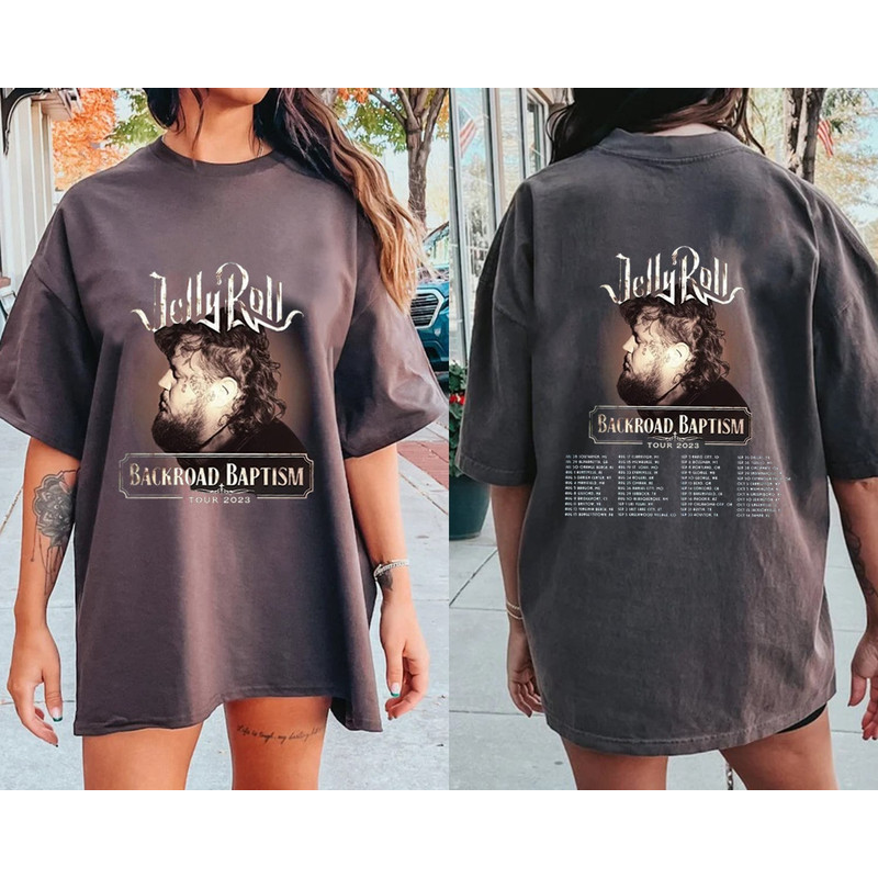 Jelly Roll Tour 2023 Shirt, Jelly Roll Backroad Baptism 2023 Tour Shirt, Music 2023 Tour Shirt, Jelly Roll Concert 2023 Gift For Fan - 4.jpg