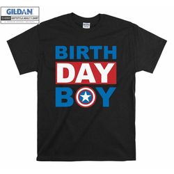 captain america birthday boy, avenger superhero birthday t-shirt for boy girl kids toddler, funny birthday gift for son