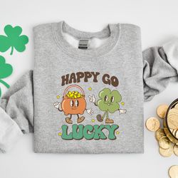 happy go lucky shirt,lucky tshirt,irish t shirt,shamrocks t-shirt,family matching st. patrick's day gift tee,retro groov