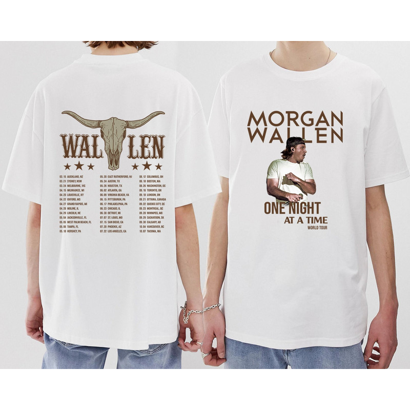 One Night At A Time Morgan Wallen Tour Shirt, Morgan Wallen Tour 2023 Merch, Morgan Fan Gift, Wallen World Tour 2023 Shirt, Cowboy Tshirt - 1.jpg