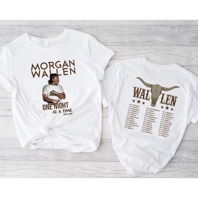 One Night At A Time Morgan Wallen Tour Shirt, Morgan Wallen Tour 2023 Merch, Morgan Fan Gift, Wallen World Tour 2023 Shirt, Cowboy Tshirt - 3.jpg