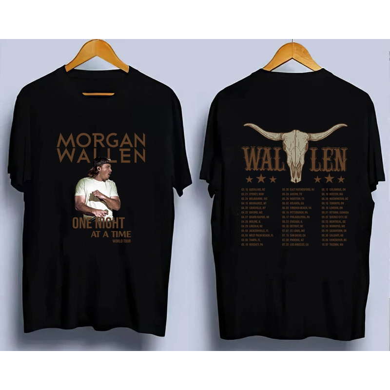 One Night At A Time Morgan Wallen Tour Shirt, Morgan Wallen Tour 2023 Merch, Morgan Fan Gift, Wallen World Tour 2023 Shirt, Cowboy Tshirt - 4.jpg