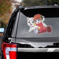gintama sticker, gintama decal, anime sticker, anime sticker for car, anime car decal, anime decal, sadaharu decal