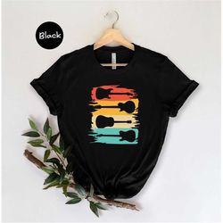 retro guitar t-shirt, guitar player shirt, gift for guitarist, guitarist t-shirt, guitar player gift, plectrum guitar te