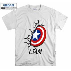 captain america superhero personalized name birthday t-shirt for boy girl kids toddler,birthday gift for son daughter,cu