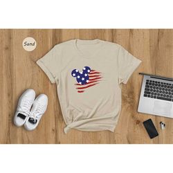usa flag mouse head shirt, 4th of july t-shirt, memorial day freedom kingdom tee, happy fourth of july mouse gift