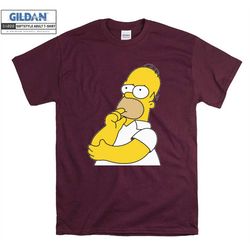 the simpsons homer simpson thinking t shirt art cartoon t-shirt tshirt s-m-l-xl-xxl-3xl-4xl-5xl oversized men women unis
