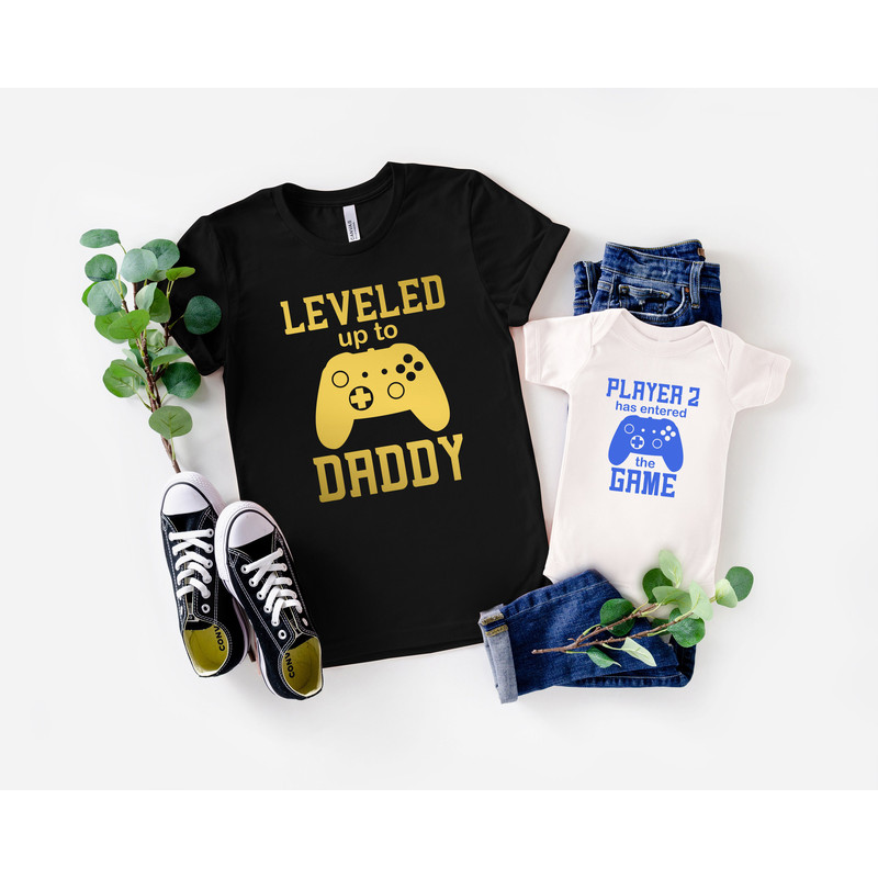 Leveled up Shirt,Dad and son matching Shirts Shirt,New Dad Shirt,Dad Shirt,Daddy Shirt,Father's Day Shirt,Gift for Dad - 2.jpg