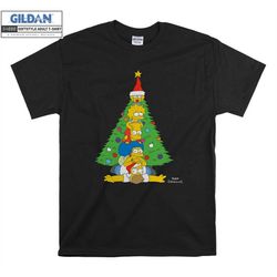the simpsons family christmas tree holiday t shirt hoodie hoody t-shirt tshirt s-m-l-xl-xxl-3xl-4xl-5xl oversized men wo