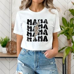 mama shirt - mama leopard distressed print tee - mother's day gift - mama lightning bolt tshirt- mom birthday gift- 90's