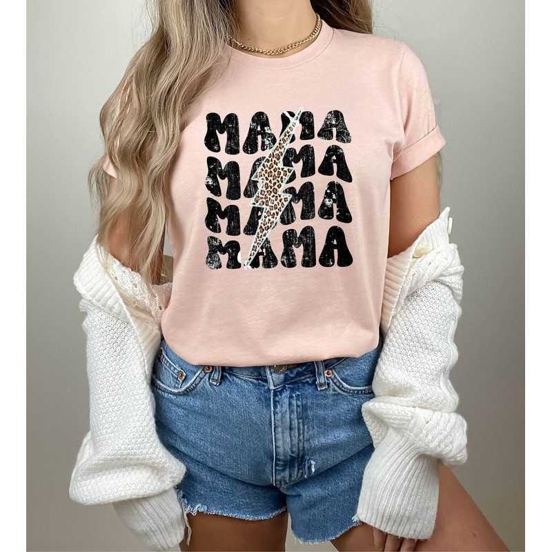 Mama Shirt - Mama Leopard Distressed Print Tee - Mother's Day Gift - Mama Lightning Bolt TShirt- Mom Birthday Gift- 90's Mom Shirt - Leopard - 2.jpg