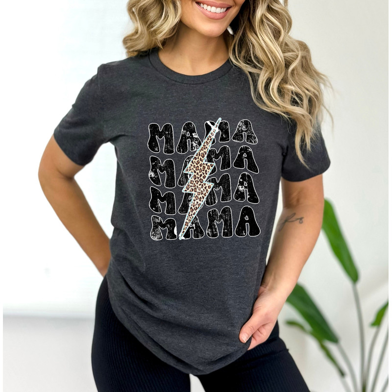 Mama Shirt - Mama Leopard Distressed Print Tee - Mother's Day Gift - Mama Lightning Bolt TShirt- Mom Birthday Gift- 90's Mom Shirt - Leopard - 3.jpg