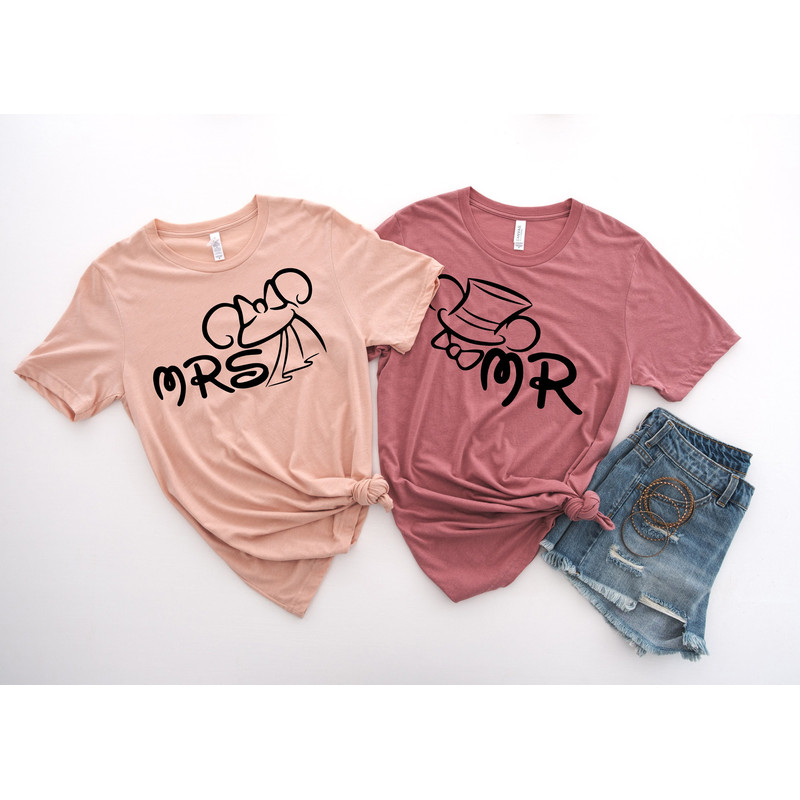 Mrs and Mr Shirt, Wedding Party Shirt, Honeymoon Shirt,Wedding Shirt,Wife and Hubs Shirts, Just Married Shirts, Matching Couple Shirt - 1.jpg