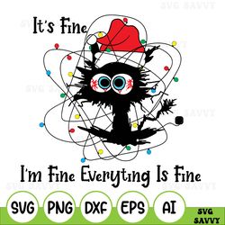 its fine im fine everyting is fine svg, cat lover, ugly christmas svg, xmas gift, christmas gift for her, seasonal