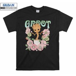 marvel guardians of the galaxy groot floral t shirt hoodie hoody t-shirt tshirt s-m-l-xl-xxl-3xl-4xl-5xl oversized men w