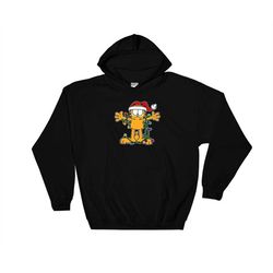 garfield christmas cartoon disney print hoodie sweatshirt hoody long sleeve s-m-l-xl-xxl-3xl-4xl-5xl adult oversized men