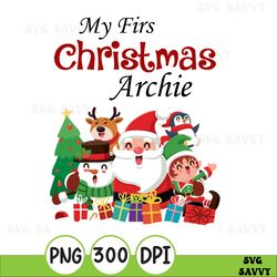 My first Christmas Png, Personalised Cute Santa Png, Father Christmas 1sPng, Xmas baby Png, baby Christmas Png